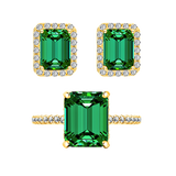 Emerald Bay Ring + Greenfield Ohrring | 925 Silber - Set