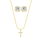 Athen Ohrring + Argos Kreuz Kette | 925 Silber - Set