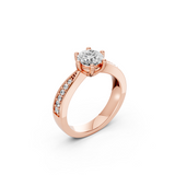Verlobungsring LA0118 · 0,30 + 0,11 ct. Labordiamant im Brillant-Schliff – Rotgold, Ansicht 1
