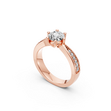 Verlobungsring LA0118 · 0,30 + 0,11 ct. Labordiamant im Brillant-Schliff – Rotgold, Ansicht 2
