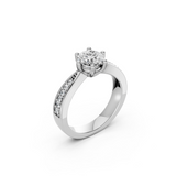 Verlobungsring LA0118 · 0,30 + 0,11 ct. Labordiamant im Brillant-Schliff – Weißgold oder Platin, Ansicht 1
