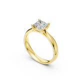 Verlobungsring LA0123 · 1,00 ct. Labordiamant im Princess-Schliff – Gelbgold, Ansicht 2