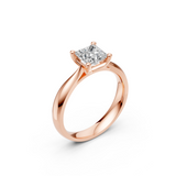 Verlobungsring LA0123 · 1,00 ct. Labordiamant im Princess-Schliff – Rotgold, Ansicht 1