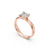 Verlobungsring LA0123 · 1,00 ct. Labordiamant im Princess-Schliff – Rotgold, Ansicht 2