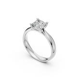 Verlobungsring LA0123 · 1,00 ct. Labordiamant im Princess-Schliff – Weißgold oder Platin, Ansicht 2