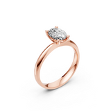 Verlobungsring LA0124 · 1,00 ct. Labordiamant im Oval-Schliff – Rotgold, Ansicht 1