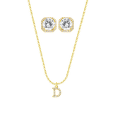 Athen Ohrring + Jambi Buchstabenkette | 925 Silber - Set