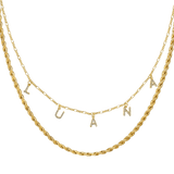 3mm Rope + Namenskette 925 Silber - SET