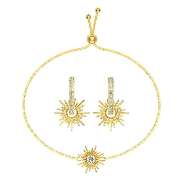 Ocean Breeze Armband + Sunrise Stroll Ohrring | 925 Silber - Set