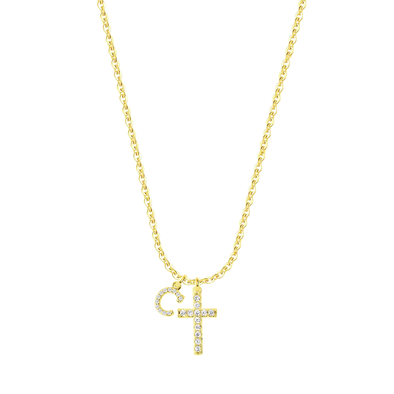 Argos 2.0 | Cross Necklace 925 Silver + Letter