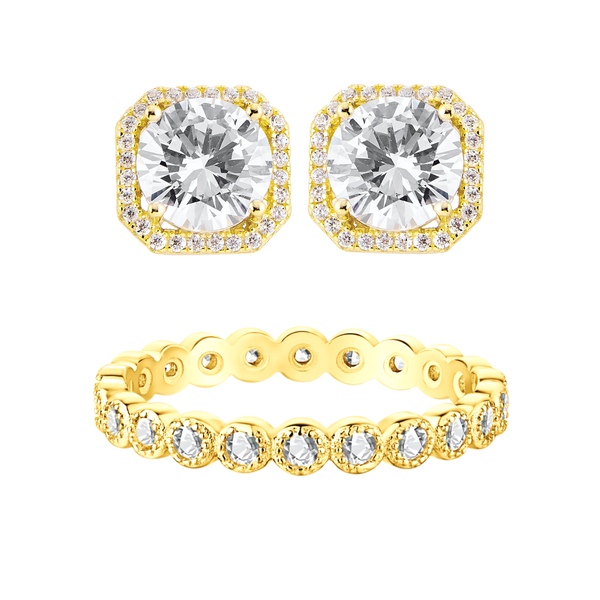 Athen Ohrring + Nikosia Ring | 925 Silber - Set