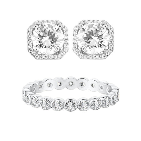 Athen Ohrring + Nikosia Ring | 925 Silber - Set