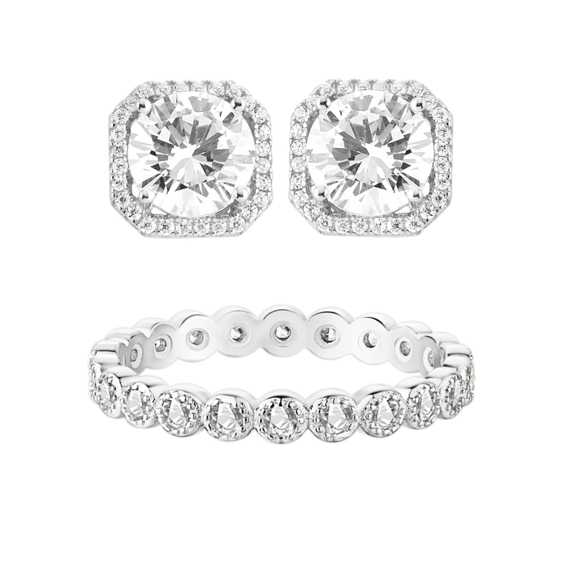 Athen Ohrring + Nikosia Ring | 925 Silber - Set