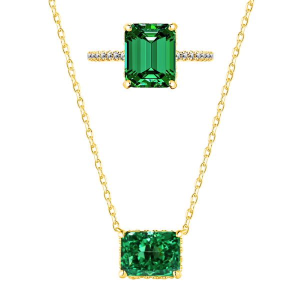Emerald Bay Ring + Maplewood Kette | 925 Silber - Set