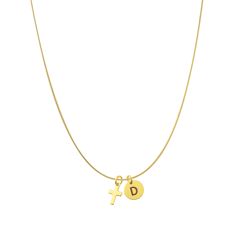 Argos 2.0 | Cross Necklace 925 Silver + Letter