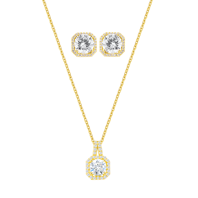 Athen Ohrring + Almada Kette | 925 Silber - Set
