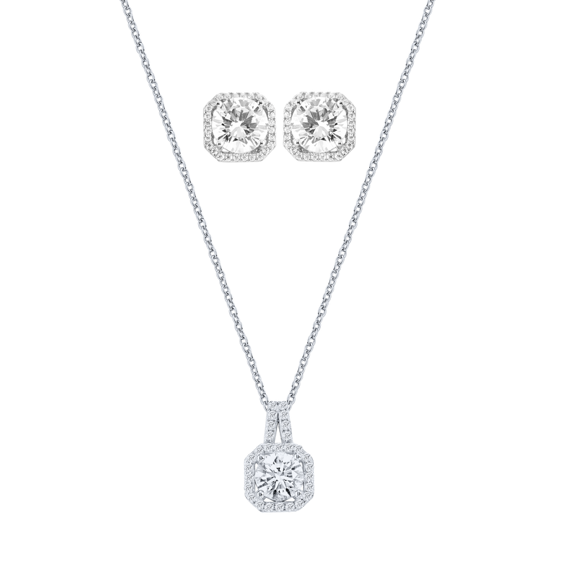 Athen Ohrring + Almada Kette | 925 Silber - Set
