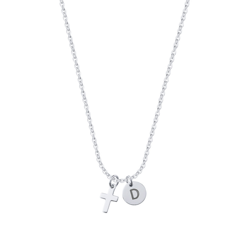 Argos 2.0 | Cross Necklace 925 Silver + Letter