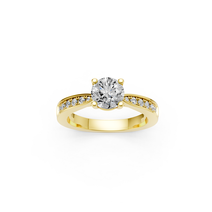 Verlobungsring LA0115 · 1,00 + 0,21 ct. Labordiamant im Brillant-Schliff – Gelbgold, Ansicht 3