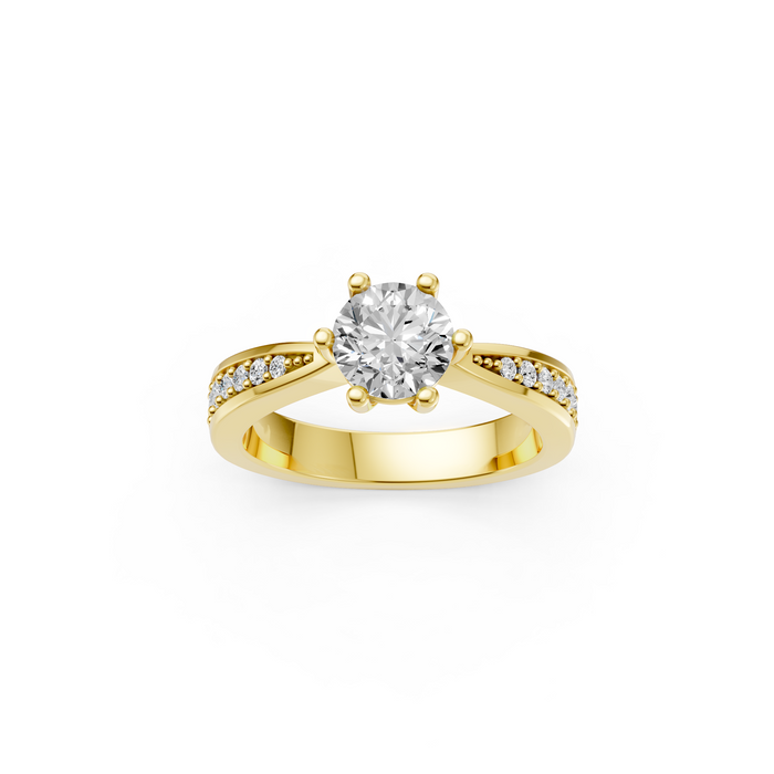 Verlobungsring LA0118 · 1,00 + 0,12 ct. Labordiamant im Brillant-Schliff – Gelbgold, Ansicht 3