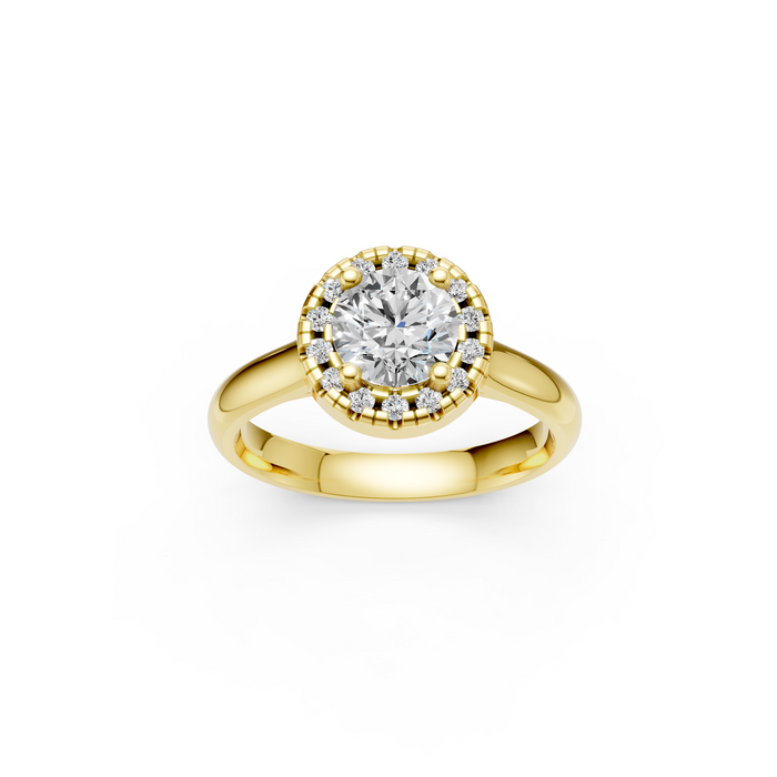 Verlobungsring LA0119 · 1,00 + 0,14 ct. Labordiamant im Brillant-Schliff – Gelbgold, Ansicht 3