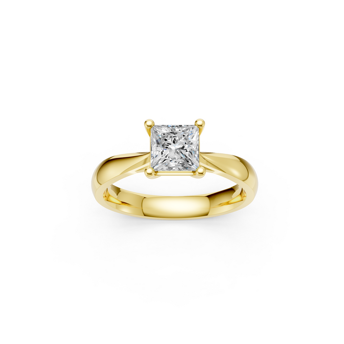 Verlobungsring LA0123 · 1,00 ct. Labordiamant im Princess-Schliff – Gelbgold, Ansicht 3