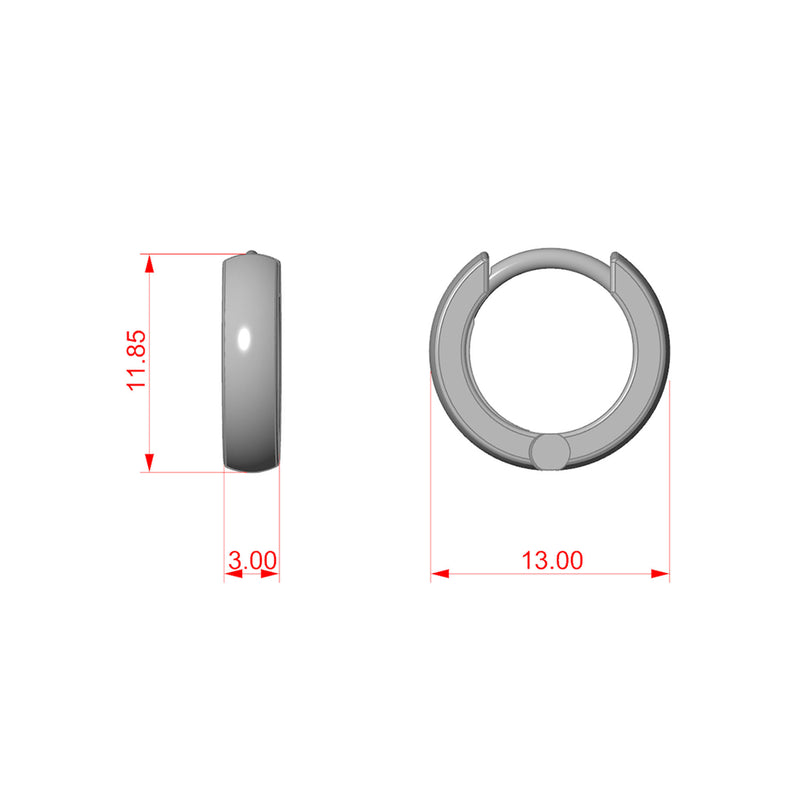 Größenveranschaulichung Bristol | Echtgoldohrring - Creolen