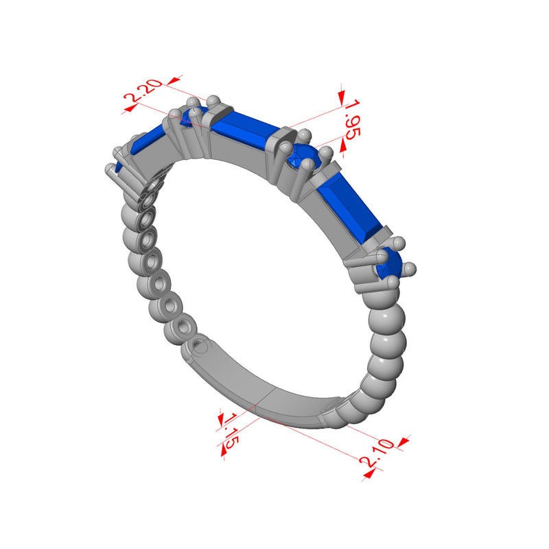 Größenveranschaulichung Salzburg | Baguette Echtgoldring